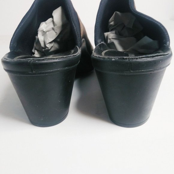 ROMIKA Brown Leather Slip On Mules Clogs w/Block Heel Shoes SZ 40/9-9.5 US - Picture 4 of 7